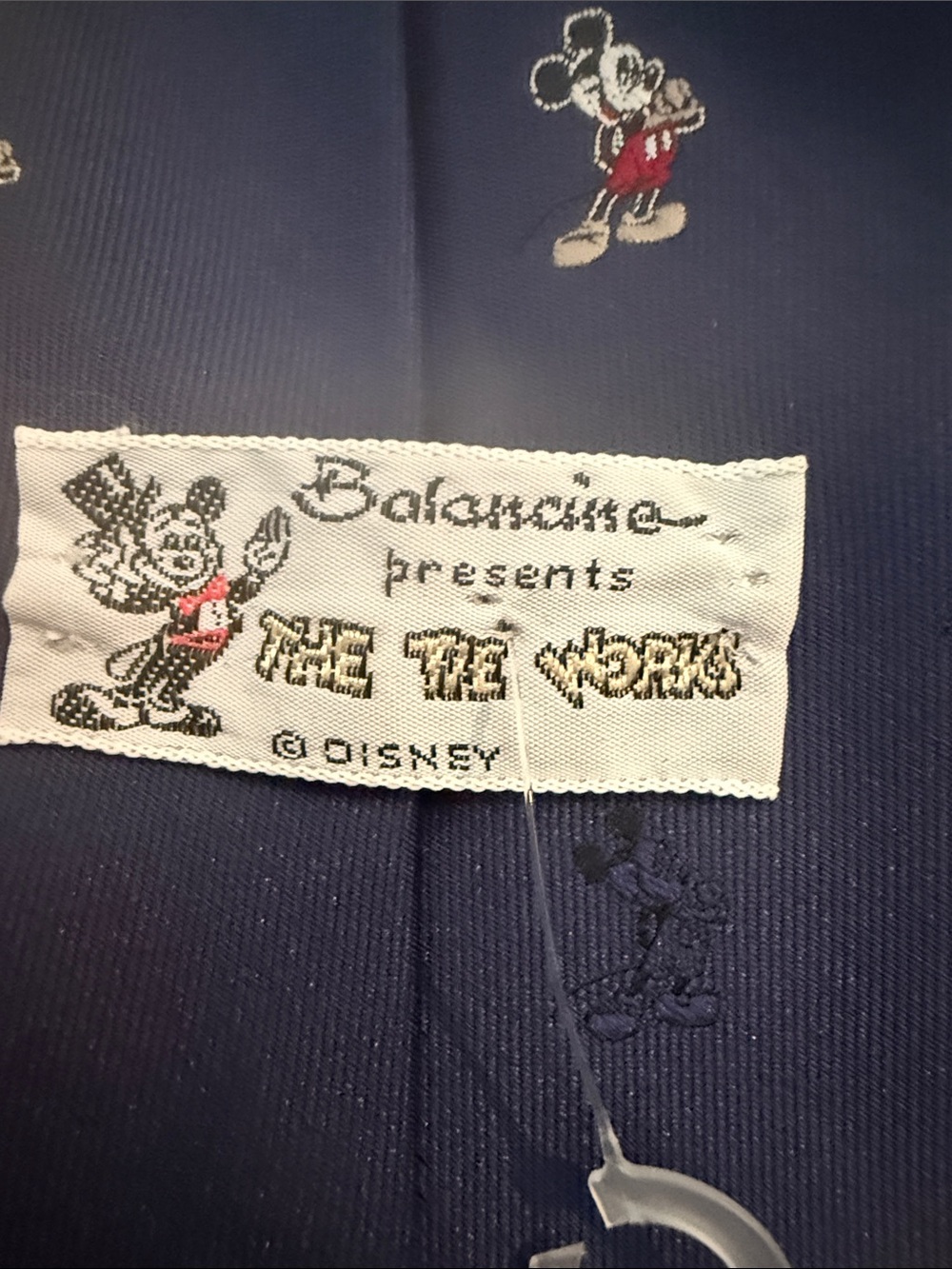 Balancine for Disney Navy Tie with Small Mickey Motifs - Picture 2 of 4